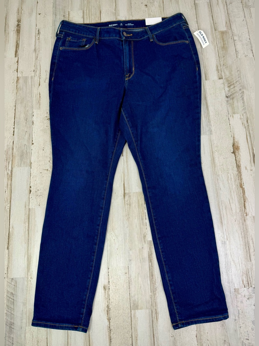 Old Navy Jeans Womens 14S Pop Icon Skinny Mid Rise Button Blue NWT - Picture 2 of 12